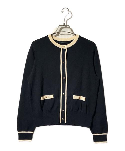 allureville（アルアバイル）allureville (アルアバイル) 配色ポケットクルーカーディガン ベージュ×ブラック サイズ:2の古着・服飾アイテム