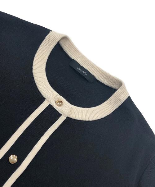 allureville（アルアバイル）allureville (アルアバイル) 配色ポケットクルーカーディガン ベージュ×ブラック サイズ:2の古着・服飾アイテム