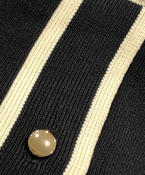 allureville（アルアバイル）allureville (アルアバイル) 配色ポケットクルーカーディガン ベージュ×ブラック サイズ:2の古着・服飾アイテム