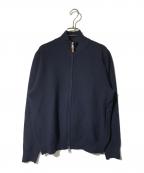 J.PRESSジェイプレス）の古着「ハイツイストリンクス フルジップニットカーディガン」｜ネイビー