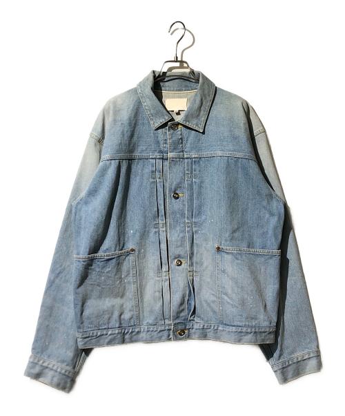 yokosakamoto（ヨウコサカモト）yokosakamoto (ヨウコサカモト) PLEATS BLOUSE/デニムブルゾン インディゴ サイズ:Lの古着・服飾アイテム