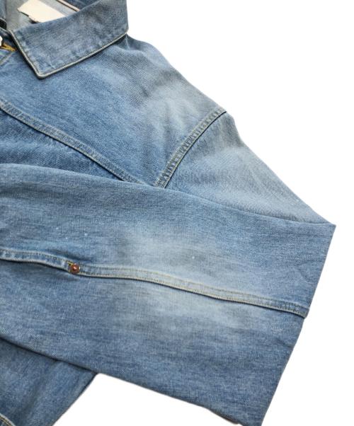 yokosakamoto（ヨウコサカモト）yokosakamoto (ヨウコサカモト) PLEATS BLOUSE/デニムブルゾン インディゴ サイズ:Lの古着・服飾アイテム