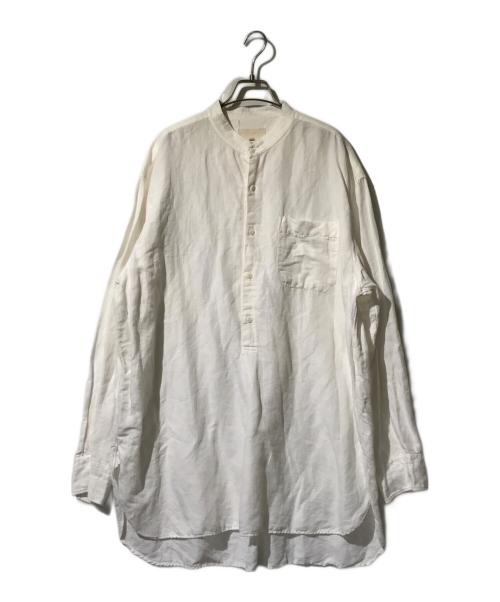 yokosakamoto（ヨウコサカモト）yokosakamoto (ヨウコサカモト) GRANPA SHIRT/グランパシャツ ホワイト サイズ:Lの古着・服飾アイテム