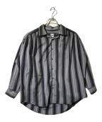 AiEエーアイイー）の古着「ストライプペインターシャツ」｜ブラック×パープル