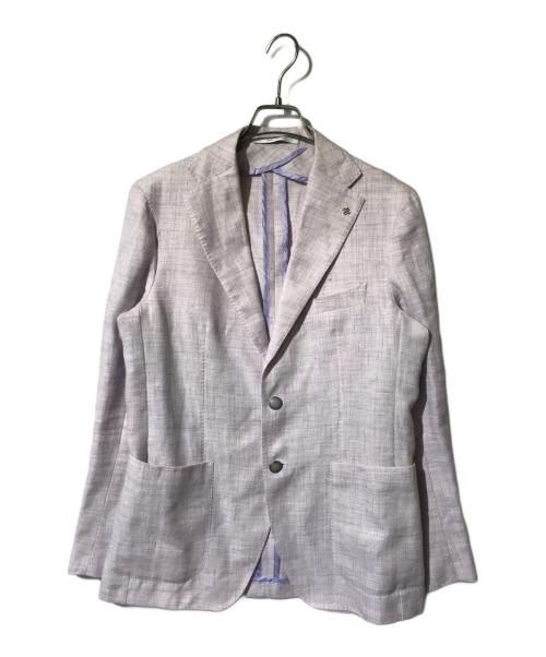 TAGLIATORE（タリアトーレ）TAGLIATORE (タリアトーレ) リネンウール 2Bシングルテーラードジャケット ラベンダー サイズ:48の古着・服飾アイテム