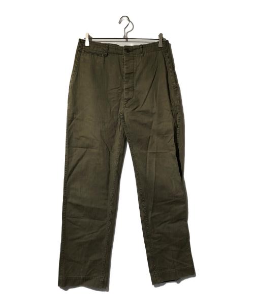 ANATOMICA（アナトミカ）ANATOMICA (アナトミカ) ヘリンボーントラウザーパンツ オリーブ サイズ:不明の古着・服飾アイテム