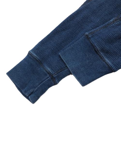 RRL（ダブルアールエル）RRL (ダブルアールエル) インディゴジャガードニットクルーネックT ネイビー サイズ:Mの古着・服飾アイテム