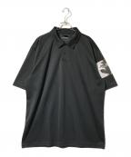 UMBRO×ALMOSTBLACKアンブロ×オールモストブラック）の古着「グラフィックプリントドライポロシャツ」｜ブラック