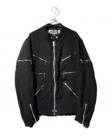 JUNYA WATANABE MAN（ジュンヤワタナベマン）の古着「エステル製品染めライダースジャケット/多重ジップジャケット」｜ブラック