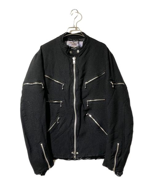 JUNYA WATANABE MAN（ジュンヤワタナベマン）JUNYA WATANABE MAN (ジュンヤワタナベマン) エステル製品染めライダースジャケット/多重ジップジャケット ブラック サイズ:Lの古着・服飾アイテム