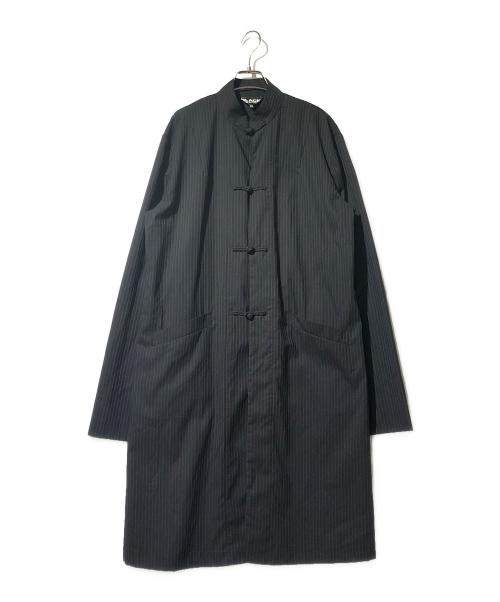 BLACK COMME des GARCONS（ブラックコムデギャルソン）BLACK COMME des GARCONS (ブラックコムデギャルソン) ウールポリエステルチャイナロングシャツ ブラック サイズ:XXLの古着・服飾アイテム