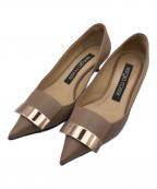 sergio rossiセルジオロッシ）の古着「ポインテッドトゥプレートパンプス」｜ピンク