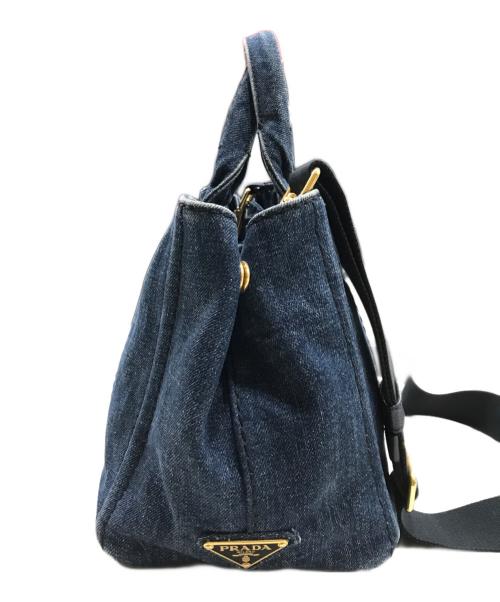 PRADA（プラダ）PRADA (プラダ) ミニカナパ/デニムキャンバストートバッグ インディゴの古着・服飾アイテム