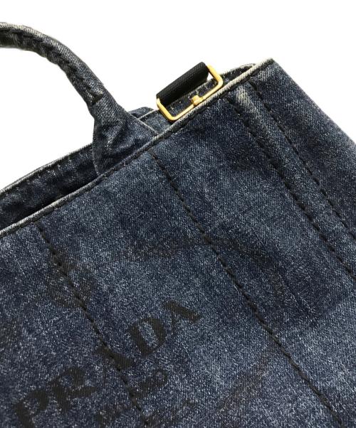 PRADA（プラダ）PRADA (プラダ) ミニカナパ/デニムキャンバストートバッグ インディゴの古着・服飾アイテム