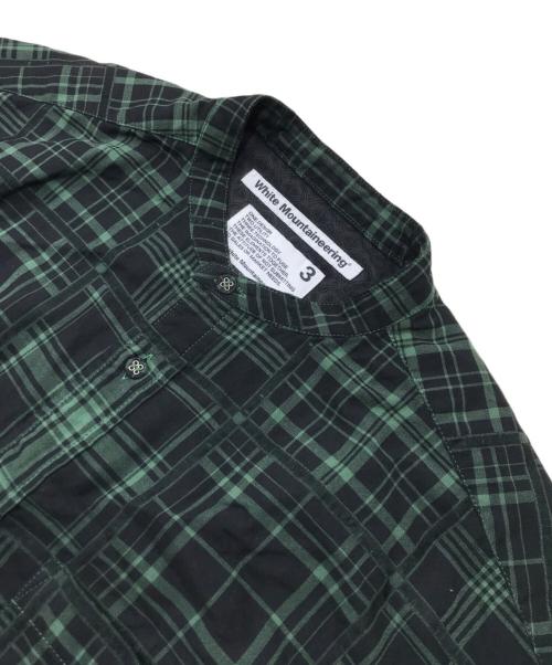 WHITE MOUNTAINEERING（ホワイトマウンテ二アニング）WHITE MOUNTAINEERING (ホワイトマウンテ二アニング) CHECK JACQUARD STAND COLLAR LONG SHIRT グリーン サイズ:3の古着・服飾アイテム