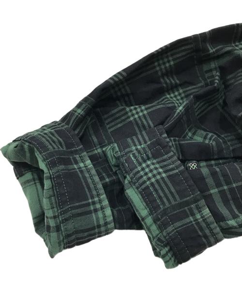 WHITE MOUNTAINEERING（ホワイトマウンテ二アニング）WHITE MOUNTAINEERING (ホワイトマウンテ二アニング) CHECK JACQUARD STAND COLLAR LONG SHIRT グリーン サイズ:3の古着・服飾アイテム