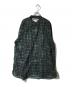 WHITE MOUNTAINEERING（ホワイトマウンテ二アニング）の古着「CHECK JACQUARD STAND COLLAR LONG SHIRT」｜グリーン