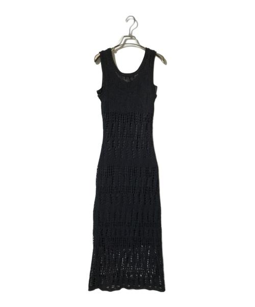 theory（セオリー）theory (セオリー) クロシェニットロングワンピース ブラック サイズ:Pの古着・服飾アイテム