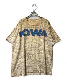 ヴィンテージTシャツ（ヴィンテージTシャツ）の古着「IOWA Map Tシャツ」｜ベージュ