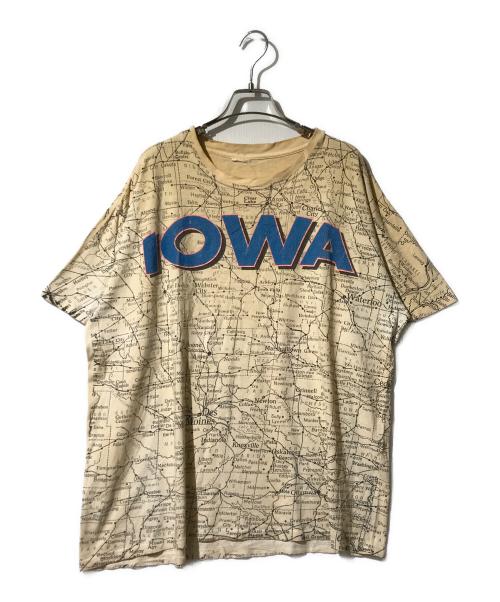 ヴィンテージTシャツ（ヴィンテージTシャツ）ヴィンテージTシャツ (ヴィンテージTシャツ) IOWA Map Tシャツ ベージュ サイズ:表記なしの古着・服飾アイテム