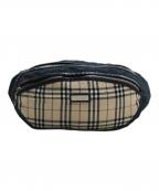 BURBERRY BLACK LABELバーバリーブラックレーベル）の古着「ノヴァチェックデニムウエストバッグ」｜ベージュ