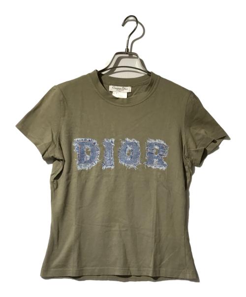 Christian Dior（クリスチャン ディオール）Christian Dior (クリスチャン ディオール) デニムデザインロゴプリントTシャツ カーキ サイズ:38の古着・服飾アイテム