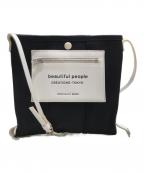 beautiful peopleビューティフルピープル）の古着「ライニングロゴポケットミニショルダーバッグ」｜ブラック