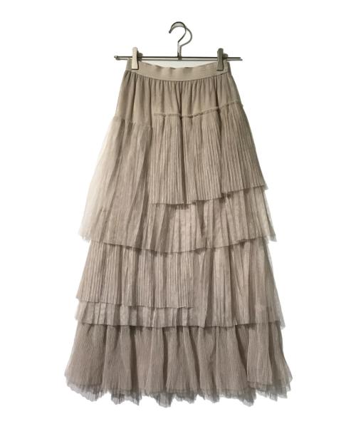 COCODEAL（ココディール）COCODEAL (ココディール) プリーツミックスチュールティアードスカート ベージュ サイズ:1の古着・服飾アイテム
