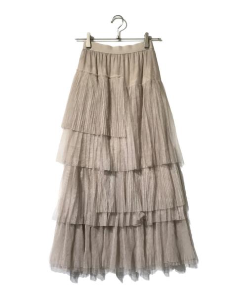 COCODEAL（ココディール）COCODEAL (ココディール) プリーツミックスチュールティアードスカート ベージュ サイズ:1の古着・服飾アイテム