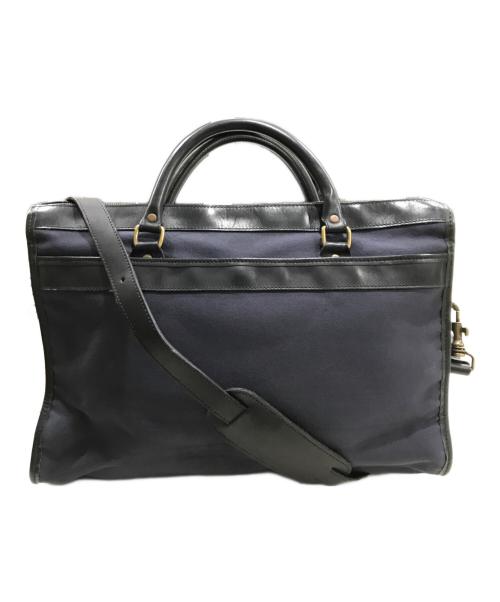 ETTINGER（エッティンガー）ETTINGER (エッティンガー) キャンバスレザービジネスバッグ ネイビーの古着・服飾アイテム