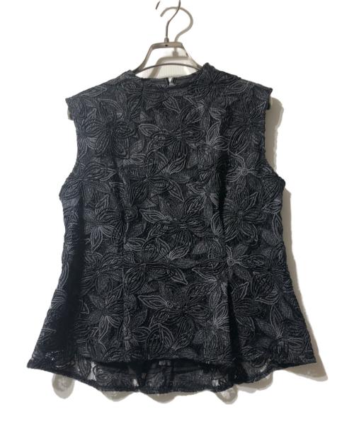 FRAY ID（フレイ アイディー）FRAY ID (フレイ アイディー) コードレースペプラムブラウス ブラック サイズ:1の古着・服飾アイテム