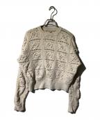 BATONERバトナ―）の古着「GRASSY RACE CREW NECK KNIT」｜ベージュ