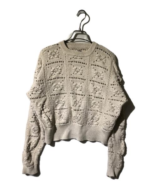 BATONER（バトナ―）BATONER (バトナ―) GRASSY RACE CREW NECK KNIT ベージュ サイズ:2の古着・服飾アイテム