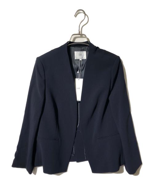 23区（ニジュウサンク）23区 (ニジュウサンク) ノーカラージャケット ネイビー サイズ:44の古着・服飾アイテム