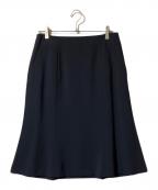 23区ニジュウサンク）の古着「トリアセダブルジョーゼット スカート」｜ネイビー