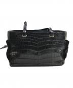 JRAジェーアールエー）の古着「クロコ型押しハンドバッグ」｜ブラック