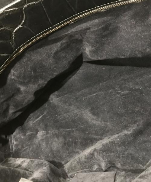 JRA（ジェーアールエー）JRA (ジェーアールエー) クロコ型押しハンドバッグ ブラックの古着・服飾アイテム