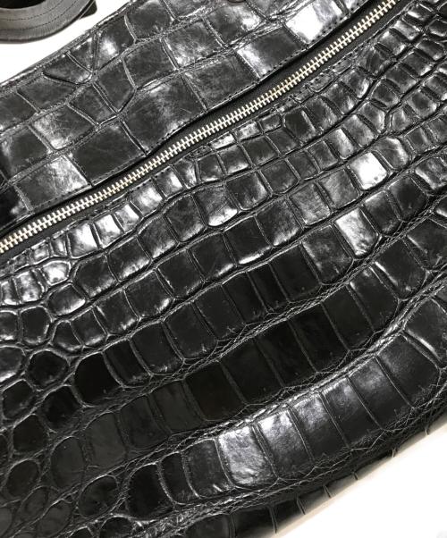 JRA（ジェーアールエー）JRA (ジェーアールエー) クロコ型押しハンドバッグ ブラックの古着・服飾アイテム