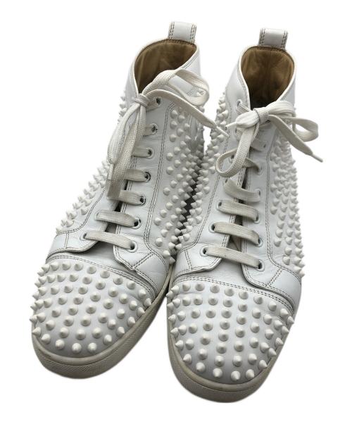 Christian Louboutin（クリスチャン・ルブタン）Christian Louboutin (クリスチャン・ルブタン) louis spikes/ルイスフラット スタッズスニーカー ホワイト サイズ:42½の古着・服飾アイテム
