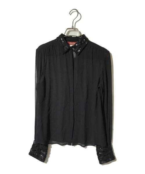 MaxMara（マックスマーラ）MaxMara (マックスマーラ) シアーブラウス ブラック サイズ:34の古着・服飾アイテム