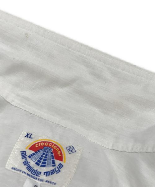 PIRAMIDE MAYA（ピラミッド マヤ）PIRAMIDE MAYA (ピラミッド マヤ) 古着キューバシャツ ホワイト サイズ:XLの古着・服飾アイテム