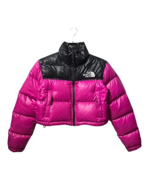 THE NORTH FACE（ザ ノース フェイス）THE NORTH FACE (ザ ノース フェイス) W NUPTSE SHORT JACKET ブラック×ショッキングピンク サイズ:XSの古着・服飾アイテム