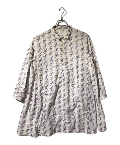 45R（フォーティファイブ・アール）45R (フォーティファイブ・アール) フラワープリントコットンワンピース ホワイト サイズ:1の古着・服飾アイテム