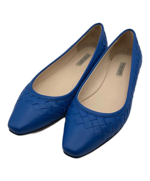 BOTTEGA VENETA（ボッテガベネタ）BOTTEGA VENETA (ボッテガベネタ) イントレチャートパンプス ブルー サイズ:35の古着・服飾アイテム