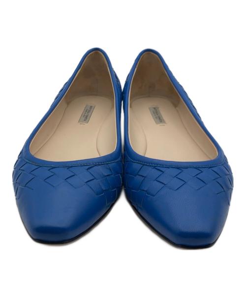 BOTTEGA VENETA（ボッテガベネタ）BOTTEGA VENETA (ボッテガベネタ) イントレチャートパンプス ブルー サイズ:35の古着・服飾アイテム