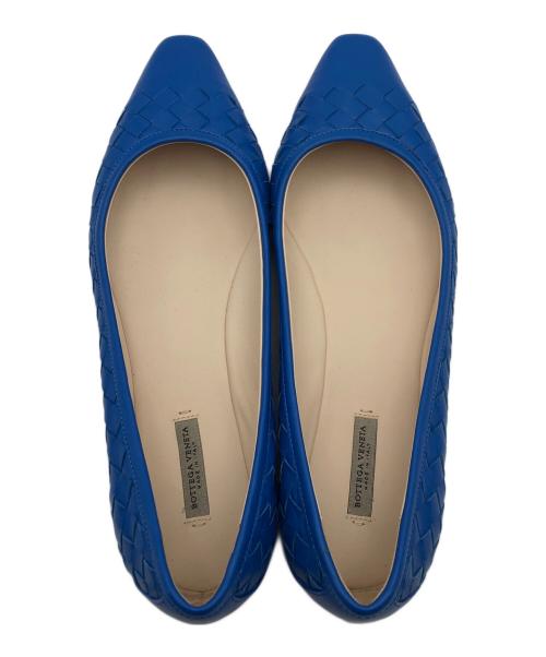 BOTTEGA VENETA（ボッテガベネタ）BOTTEGA VENETA (ボッテガベネタ) イントレチャートパンプス ブルー サイズ:35の古着・服飾アイテム