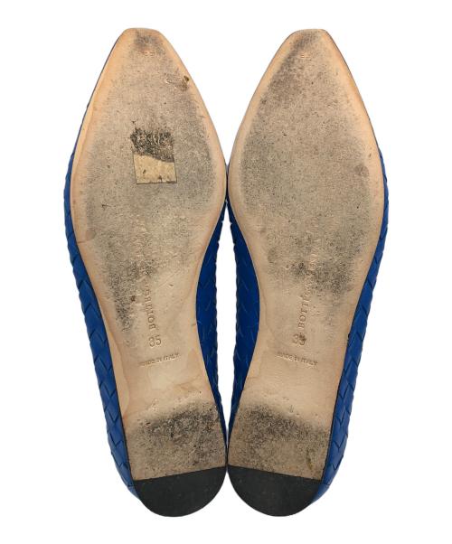 BOTTEGA VENETA（ボッテガベネタ）BOTTEGA VENETA (ボッテガベネタ) イントレチャートパンプス ブルー サイズ:35の古着・服飾アイテム