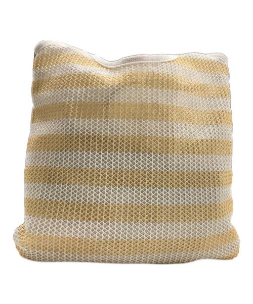 MIU MIU（ミュウミュウ）MIU MIU (ミュウミュウ) ファブリック＆リネントートバッグ ホワイト×ベージュの古着・服飾アイテム