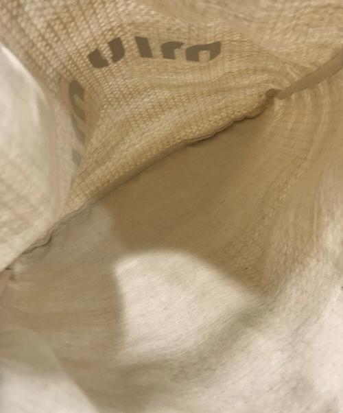 MIU MIU（ミュウミュウ）MIU MIU (ミュウミュウ) ファブリック＆リネントートバッグ ホワイト×ベージュの古着・服飾アイテム