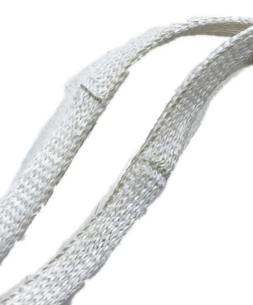 MIU MIU（ミュウミュウ）MIU MIU (ミュウミュウ) ファブリック＆リネントートバッグ ホワイト×ベージュの古着・服飾アイテム